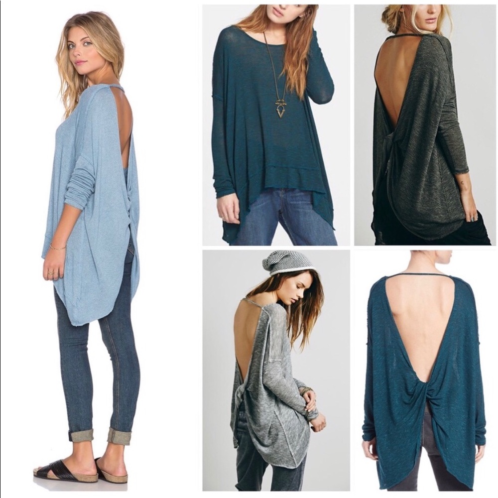 Free people open back sweater